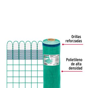Malla mosquitera plástica verde en rollo de 30 m de largo x 1.7 m de alto x 0.28 mm de espesor. - FIERO