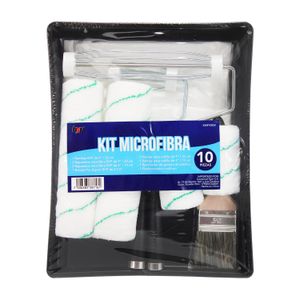 Kit de pintura 10 piezas (bandejas, rodillos y brocha), hechas de microfibra, metal y plástico. - BYP