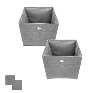 Juego de 2 organizadores en foma de cubo PLEGABLES de felpa, de 30 x 30 x 30 cm. - ORGILL