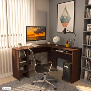 Escritorio En L sin Cajones de 117 x 36 x 74 cm - MUEBLE FACIL