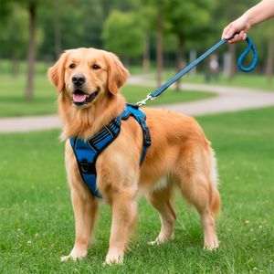 Arnes de PERRO color azul con negro talla L, hehco de poliester. - VIDA DE PERRO