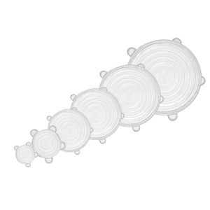 Set de 5 tapas FLEXIBLES, hechas de silicona de diferentes tamaños. - EXCELLENT HOUSEWARE