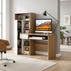 Escritorio Huron C/Biblioteca 140X130X45 - MUEBLE FACIL