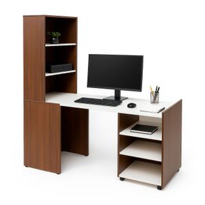 Escritorio plegable "Monarca" con librero y subdivisiones. - MUEBLE FACIL