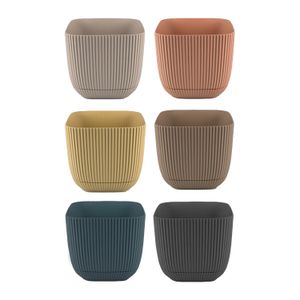 Maceta plástica cuadrada de 19,5 x 19,5 x 17 cm. - HOME & STYLING