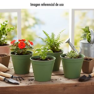 Juego de 4 macetas de vivero, hechas de fibra de bambú. - PRO GARDEN