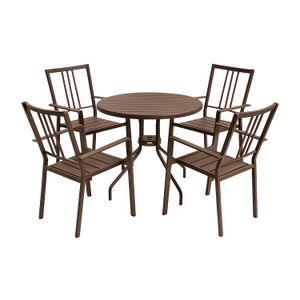 Juego de mesa con sillas con estructura de acero y apliques plásticos. - ORGILL