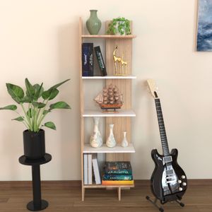 Biblioteca abanto AMARANTO / ALASKA de 5 niveles - MUEBLE FACIL