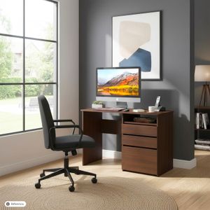 Escritorio Tres Cajones Wengue 74X110X48 - MUEBLE FACIL