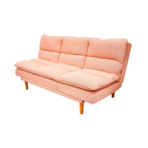 Sofa cama FUTON JASPEADO de 167 cm de 3 puestos color palo de rosa. - WRT