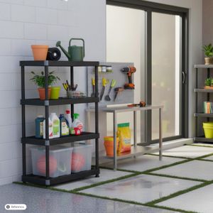 Estanteria Ventilada 4Niv Negra / Gris - RIMAX