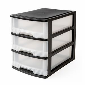 Cajonerita mini plástica de 3 niveles que permite almacenar todo tipo de artículos en sus cajones - PLAPASA