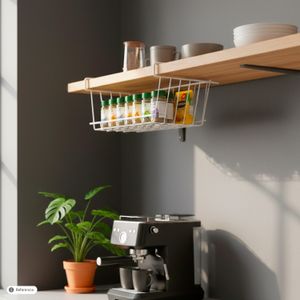 Canasta de almacenamiento rmatálica con dos soportes superiores corredizos. - K HOME