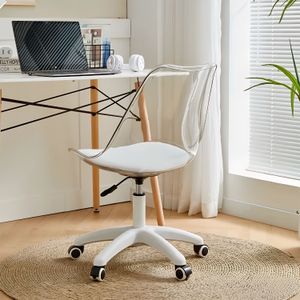 Silla de oficina transparente con ruedas y giro 360°. - WRT