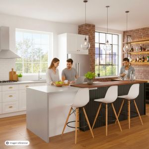 Silla de bar alta con asiento y respaldo de una sola pieza. - K HOME