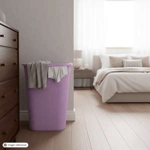 Cesto de Ropa Vitta con tapa lila. - CASA PICA