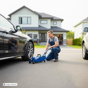 Gata hidráulica tipo lagarto azul con capacidad de carga de 2 toneladas. - K PRO