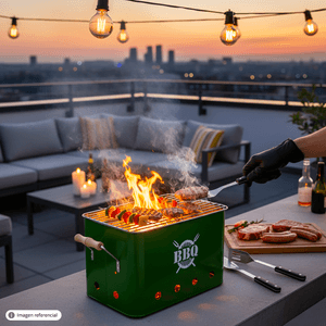 Parrilla Barbacoa Porta 32X21X21Cm Verd - BISTRO BBQ