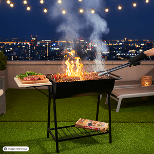 Parrilla P/Carbon Cilindro Acero 48X32Cm - ARTE VALLE