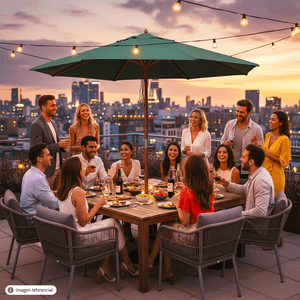 Parasol D/Madera C/Tela Color Verde - TRITON