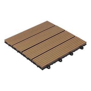 Piso modular de PVC de 30 x 30 cm con textura tipo maderada para exteriores. - WRT