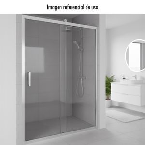 Puerta corrediza de 140 x 190 cm hecha de vidrio de 8mm de espesor para baño. - WRT
