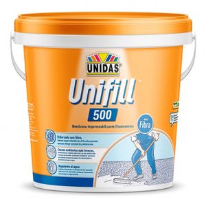 Impermeabilizante acrílico elastomérico UNIFILL 500 blanco para losas y fachadas 1 gl. - PINTURAS UNIDAS