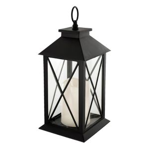 Farol decorativo LED color negro con diseño en "X". - KOLE IMPORTS