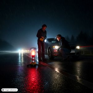 Luz guía intermitente a pilas con base magnética. - KOLE IMPORTS