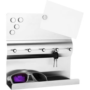 Llavero con 5 ganchos, de acero inoxidable, con 5 imanes. - ORGILL