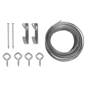 Juego para colgar cuadros con gancho, tornillería y alambre #4. - PROSOURCE