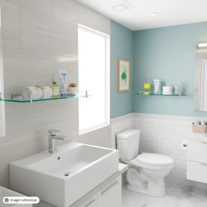 Repisa de baño de vidrio, 1 nivel de 51,6 x 12 x 3 cm, incluye barrera y tornillería. - KAIIY