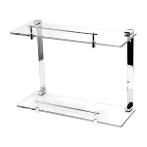 Repisa de baño de 2 niveles, de vidrio - KAIIY