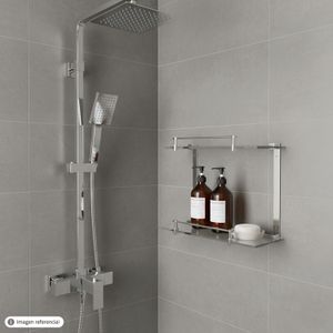 Repisa de baño de 2 niveles, de vidrio - KAIIY