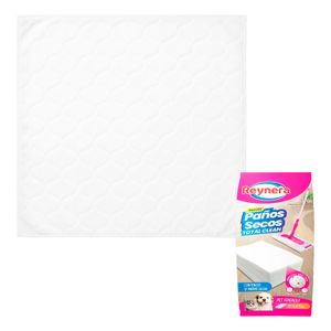 Paños secos pequeños, blancos con textura, atrapa polvo, tierra y lana de tus mascotas. - REYNERA