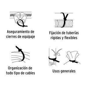 Amarracables 100 piezas, negro, de 3.6 x 250 mm, de nylon. - BLITZ