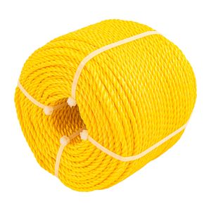 Cuerda trenzada amarilla de 9,5 mm x 15 m, en rollo, hecho de polipropileno. - ROPSTAR