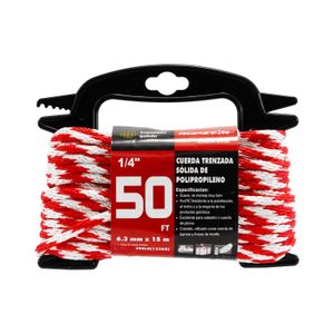 Cuerda trenzada roja de 6,3 mm x 15 m, multipropósito hecha de polipropileno. - ROPSTAR