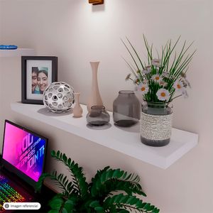 Repisa flotante color blanco de 60 cm x 23,5 x 3,7 cm, no incluye tornillería. - NICEWOOD