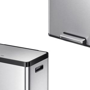 Basurero doble con sensor, plateado con acabado cromado, acero inoxidable, capacdad de 20lt. - EKO