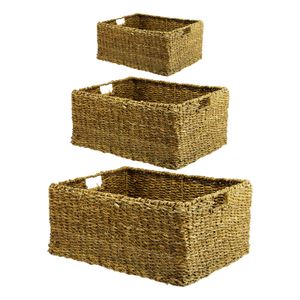 Set de 3 canastos rectangulares de yute. - WRT