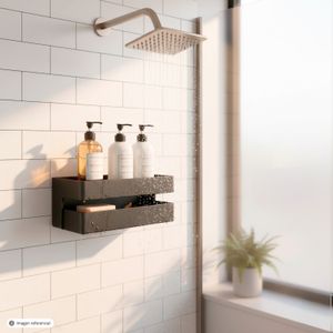 Organizador de baño para DUCHA en color negro, de 28 x 11,5 x 11 cm. - WRT