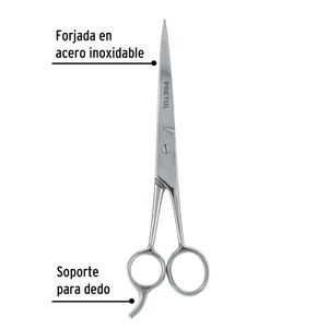 Tijera para peluquero de 7-1/2" forjada en acero inoxidable; ligera y precisa. - PRETUL
