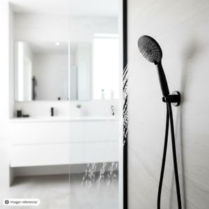 Ducha de mano de 12 cm con manguera de ducha y soporte. - FLORY