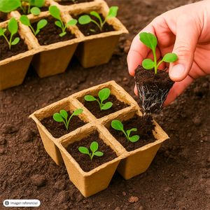 Macetas biodegradables sembradoras pequeñas en kit de 12 celdas. - KOLE IMPORTS