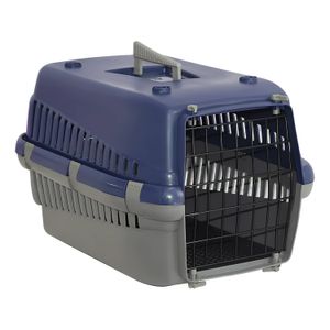Transportador para mascotas en color azul con gris. - WRT