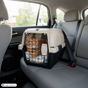 Transportador para MASCOTAS de color beige con negro. - WRT