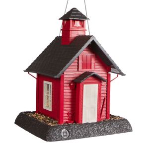Dispensador de comida de pájaros, con forma de casa roja. - NORTH STATES