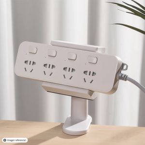 Soporte lateral blanco de mesa para regletas. - BRATECK