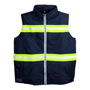 Chaleco reflectivo acolchonado de color azul, con bolsillos, talla L. - HAZTE VER